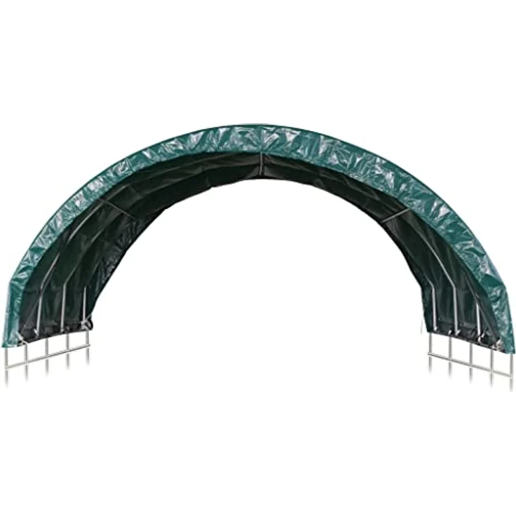 vidaXL Weidezelt Wasserfest Weidehütte Offenstall Weide Unterstand Weideunterstand Schafe Pferde Kühe Stall Shelter PVC 3,7x3,7m Grün – Bild 3