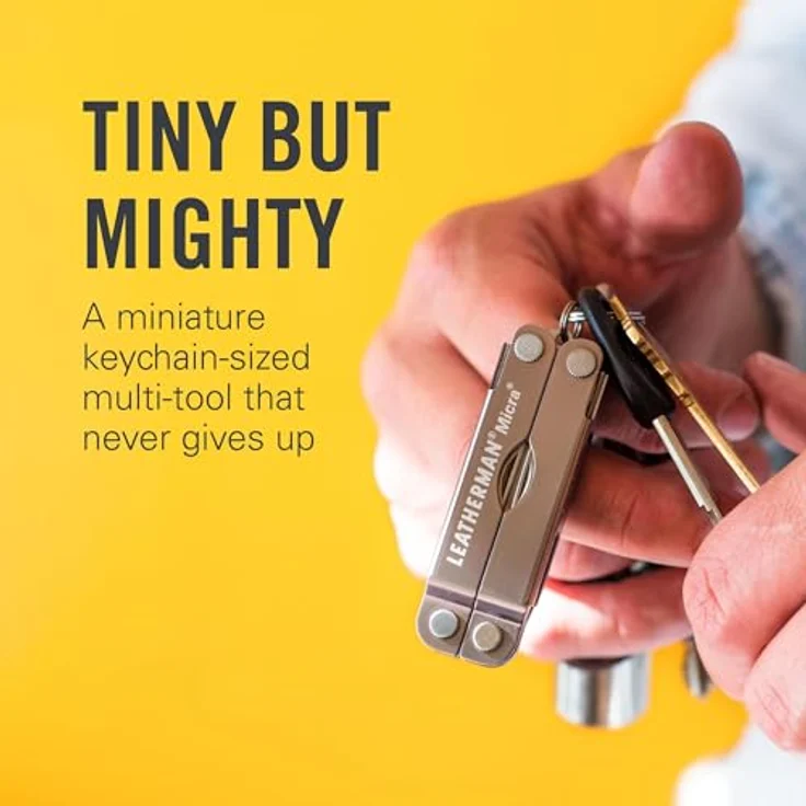 Leatherman Micra, Edelstahl-Schlüsselanhänger Multi-Tool mit Federschere und 10 Werkzeugen, Arctic Blue – Bild 2
