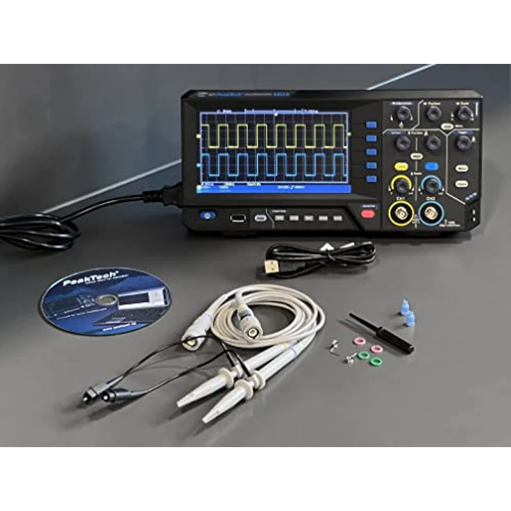PeakTech 1404, Digital Speicher Oszilloskop, 2 Kanal, 100 MHz, 1GS/s, USB Schnittstelle, PC Software, P 1404, Schwarz – Bild 4
