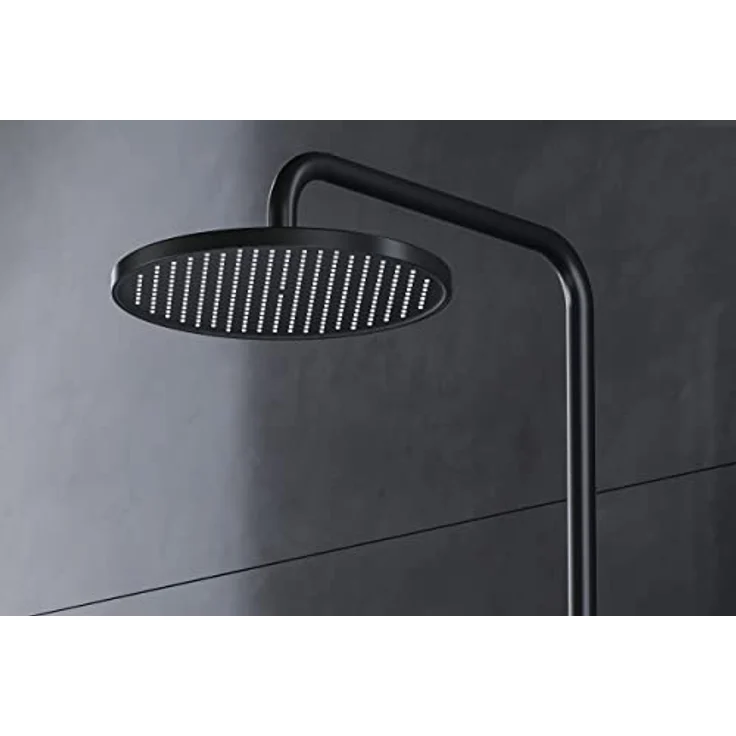 Bernstein Duschsystem BS371, Schwarz matt - inkl. Duschkopf und Handbrause - mit Thermostat und Ablagefläche – Bild 4