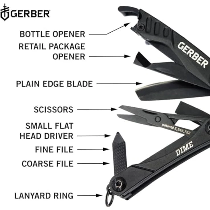 Gerber Multi-Tool DIME BLACK, Zange mit Drahtschneider, Messer – Bild 4