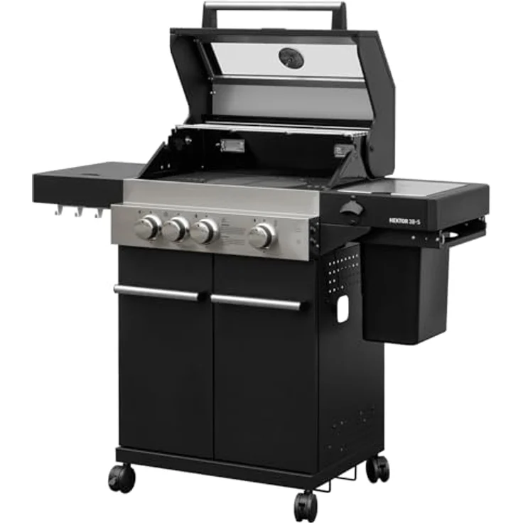 Feuergott Gas-Grillstation Hektor 3B-S mit 3 Hochleistungsbrennern und integriertem Seitenbrenner, inkl. Abdeckhaube – Bild 1