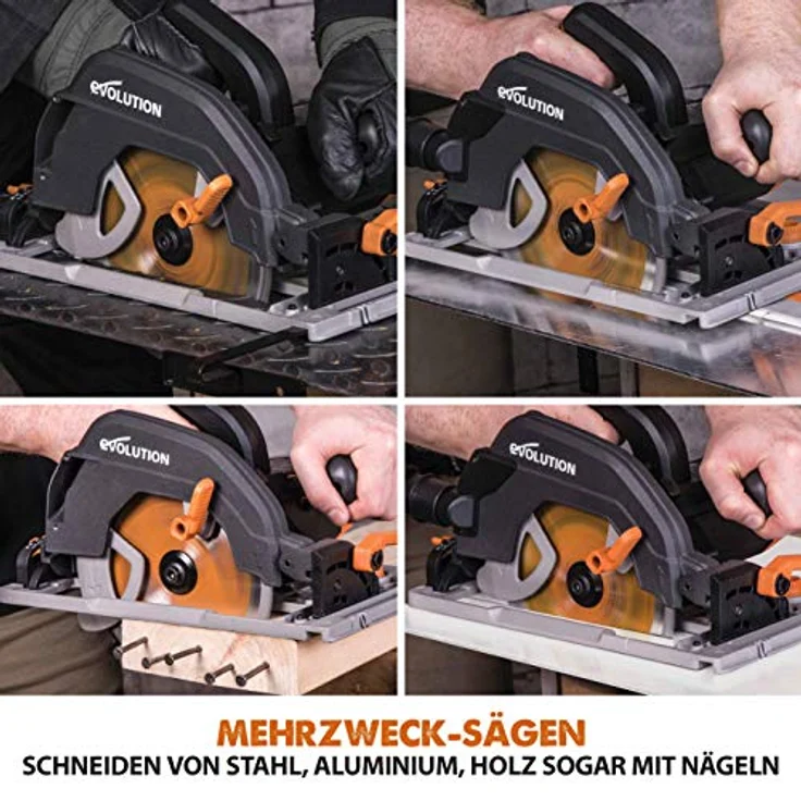 Evolution Power Tools R185CCSX Mehrzweck-Kreissäge kompatibel mit Führungsschienen (Kombi-Paket 1020 mm Schiene inbegriffen, 185 mm, 230 V) – Bild 4