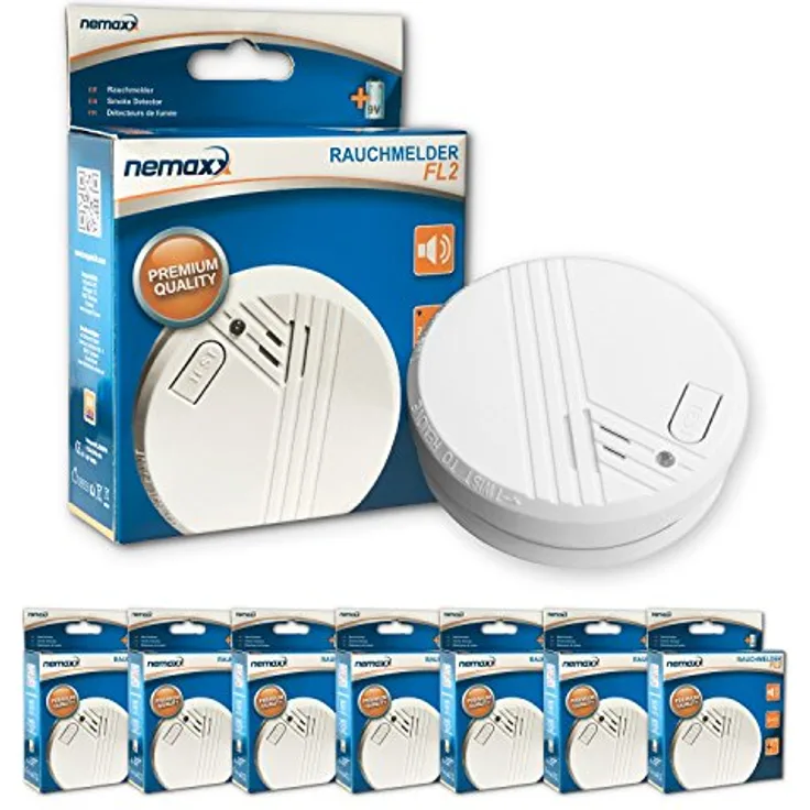 7X Nemaxx FL2 Rauchmelder - hochwertiger Rauchwarnmelder nach EN 14604 mit sensibler fotoelektrischer Technologie