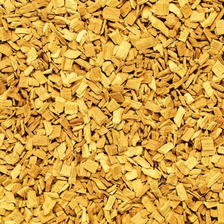 GALAMIO Holzhackschnitzel Gelb, Kiefernholz Mulch, grob 5-60mm, 60L Sack für Garten Dekor und Unkrautverhinderung – Bild 5