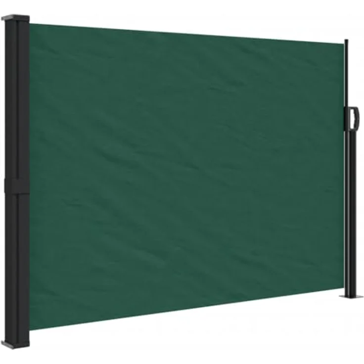 vidaXL Seitenmarkise, Ausziehbarer Sichtschutz und Windschutz, Dunkelgrün 140x600cm – Bild 1
