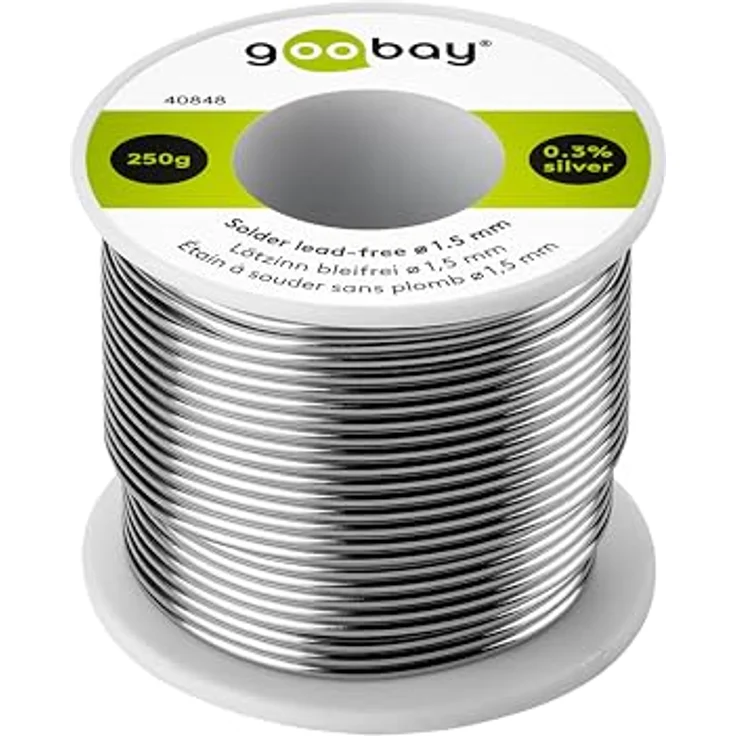 Goobay 40848 Lötzinn bleifrei, ø 1, 5 mm, 250 g Markenlötzinn mit einem Silberanteil (Ag) von 0, 3% – Bild 2