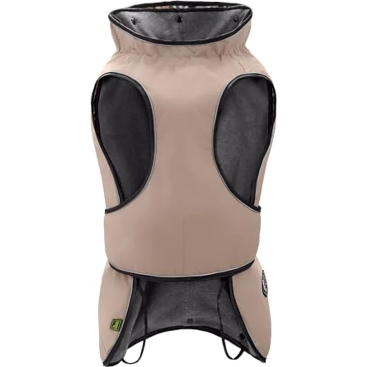 HUNTER Hundemantel Uppsala, 2in1 Design mit herausknüpfbarem Innenfutter, wasserabweisend, Größe 32,5 - Taupe – Bild 2