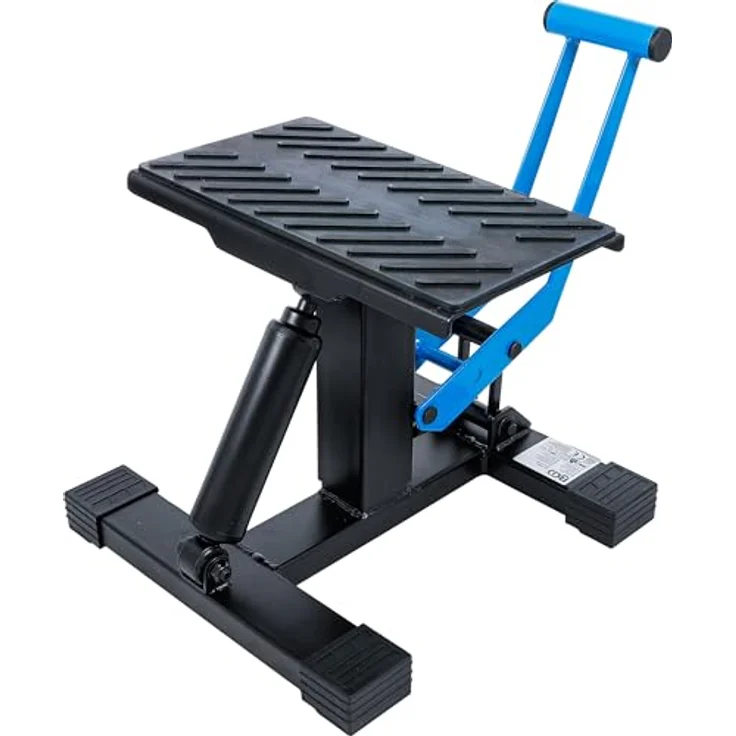 BGS technic Motorradheber | 150 kg, hydraulischer Lift für Motocross Maschinen und Enduros, dreh- und höhenverstellbar, mit zusätzlichem Dämpfer - schwarz – Bild 6