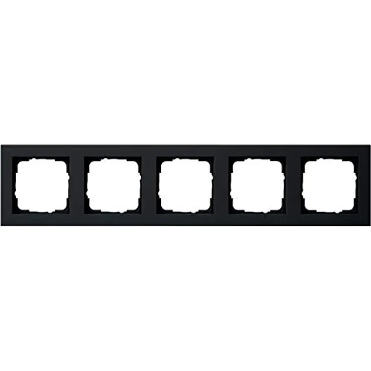 GIRA Abdeckrahmen 5fach, Schwarz, Original GIRA 21509 für Schalter-Zubehör & Steckdosenabdeckungen