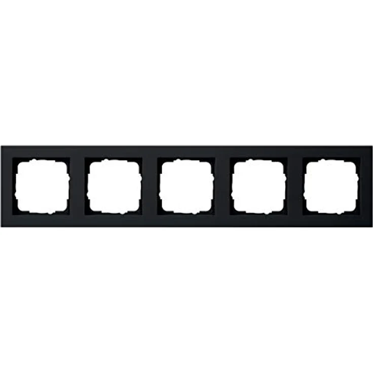 GIRA Abdeckrahmen 5fach, Schwarz, Original GIRA 21509 für Schalter-Zubehör & Steckdosenabdeckungen