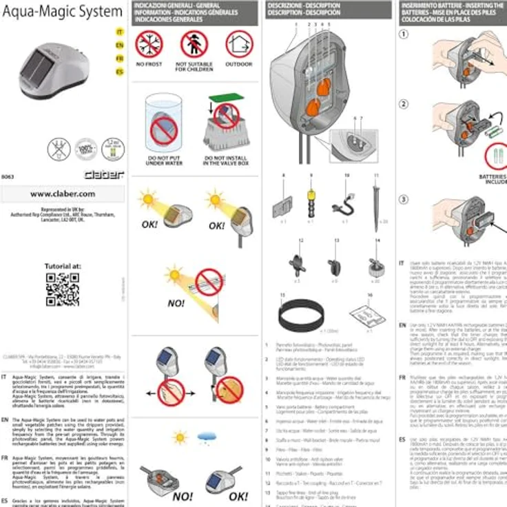 Claber 8063 aqua-magic System, schwarz/orange/grau Bewässerungszubehör – Bild 8