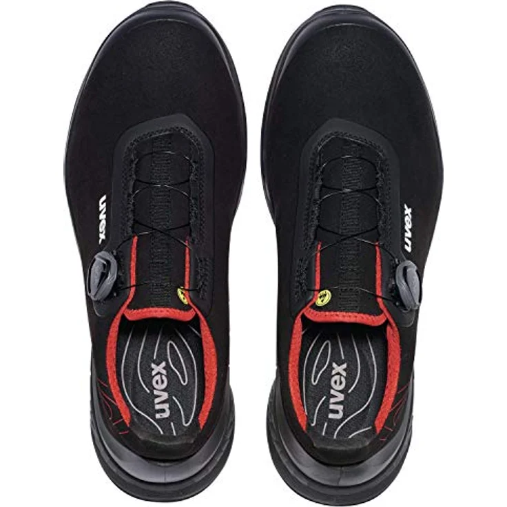 Uvex 1 G2 Halbschuhe S3, schwarz-rot, weite 11, Gr. 47, mit uvex i-PUREnrj Technologie und Boa® Fit System – Bild 3