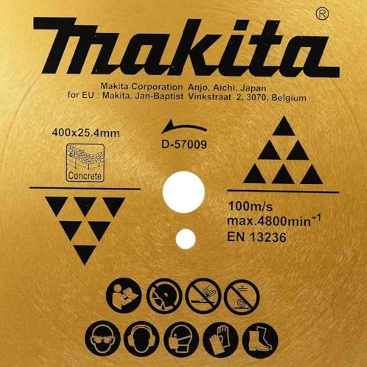 Makita D-57009, Diamanttrennscheibe für Beton, 400x25,4 mm, Trockenschnitt, Segmenthöhe 7 mm – Bild 2