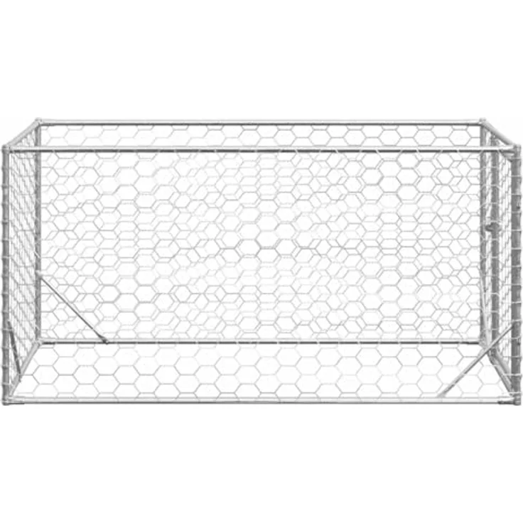 vidaXL Outdoor-Hundezwinger mit Tür 2x1x1 m Verzinkter Stahl, Großer Hundekäfig in Outdoor-Haustierkäfig, Mesh-Design, atmungsaktiv – Bild 4