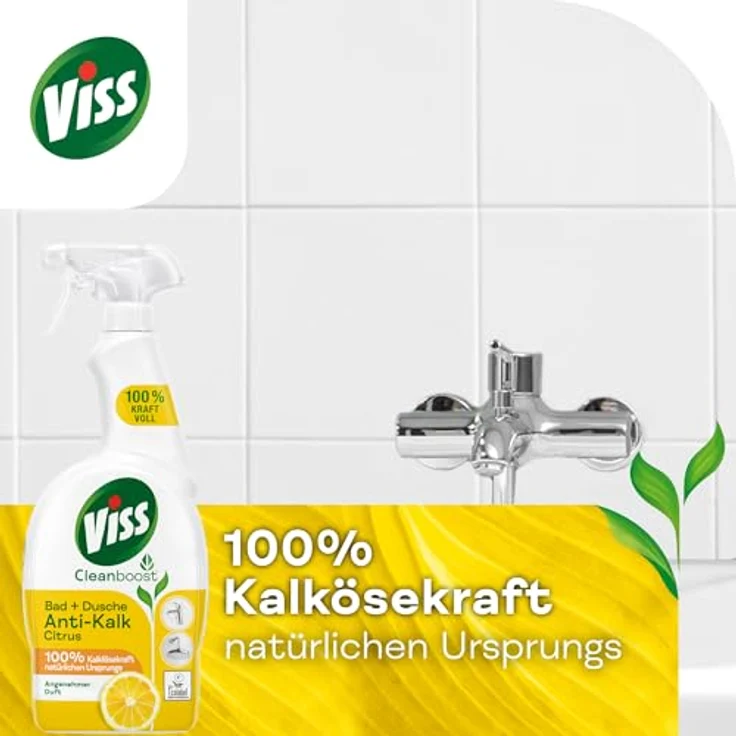 Viss Cleanboost Anti-Kalk Bad & Dusche 750ml – Effektiver Badreiniger mit Cleanboost-Technologie gegen Kalkablagerungen und Wasserflecken – Bild 4