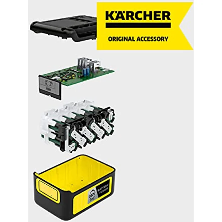 Kärcher Battery Power 36-25, 36 V, 2,5 Ah (Energieverbrauch 90 Wh, Echtzeitanzeige Akku, Lithium-Ionen-Akku, extrem robust, Temperaturmanagement, Strahlwasser geschützt, automatischer Lagermodus) – Bild 5