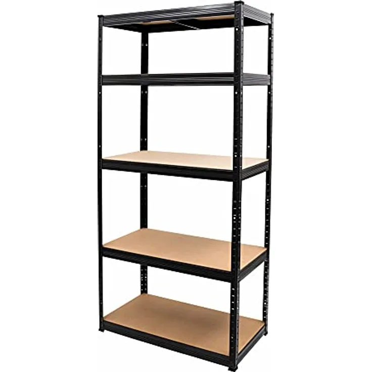 STIER Steck-Fachbodenregal, Fachlast 350kg, Feldlast 1750kg, HxBxT 1800x900x450 mm, stabiles Stahlgestell, 5 Böden, Lagerregale