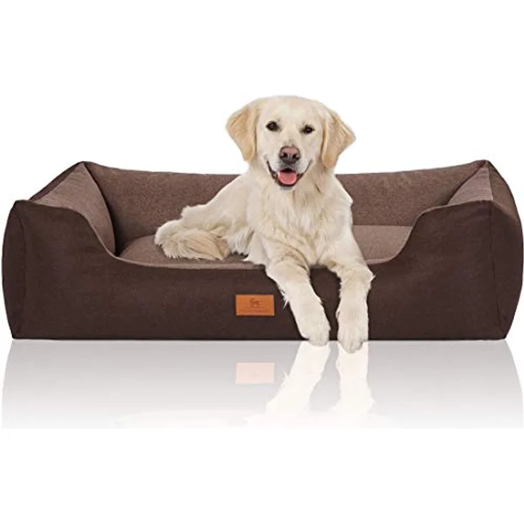 Knuffelwuff 14096-006 Hundebett Hundekörbchen Hundesofa Hundekissen Hundekorb Bezug Waschbar Luke Xl Braun-Potatoe – Bild 1