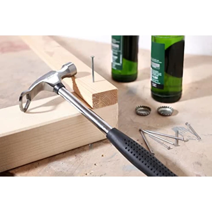 kwb 445992 Feierabend-Hammer mit Bier-Öffner, Kapsel-Heber, ideal als Geschenk für Männer, m. Gummi-Griff – Bild 8