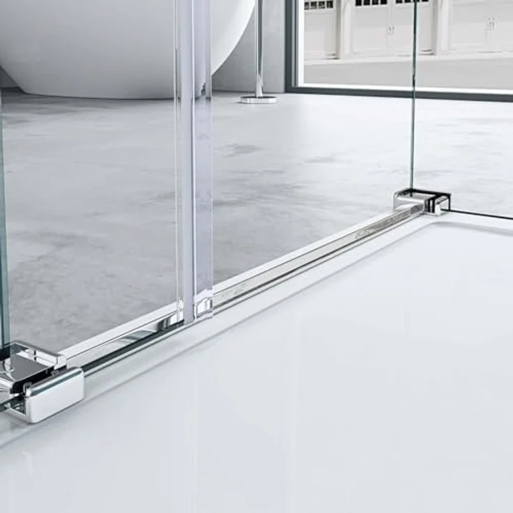 Mai & Mai Ravenna17-2, U-FORM Duschkabine mit Schiebetür, 8mm ESG-Sicherheitsglas in Klarglas, NANO-Beschichtung, BxT: 100x70 cm – Bild 6