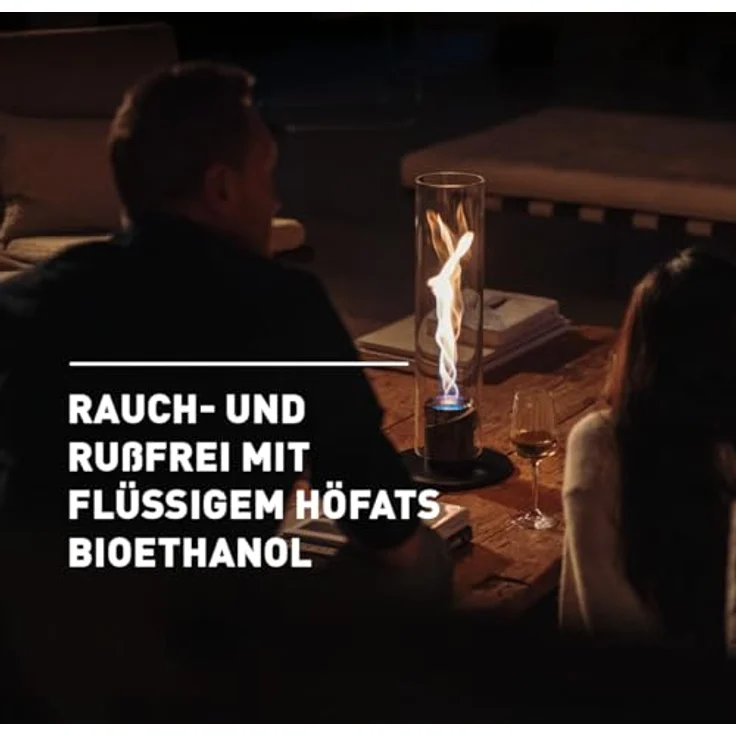 höfats - Spin 900 Schwarz NEUES Modell mit verlängerter Brenndauer Dank innovativer Brenntechnologie - flüssig Bioethanolkamin, Edelstahl Tischfeuer, wärmender Tischkamin für Indoor und Outdoor – Bild 5