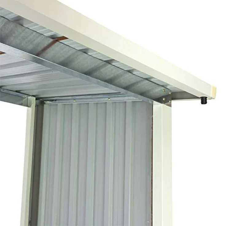 DEMA Kaminholzregal Oslo, wetterfester Kaminholzunterstand aus stabiler Metallkonstruktion, Kieselgrau und Rehbraun, 182x91x190 cm – Bild 4