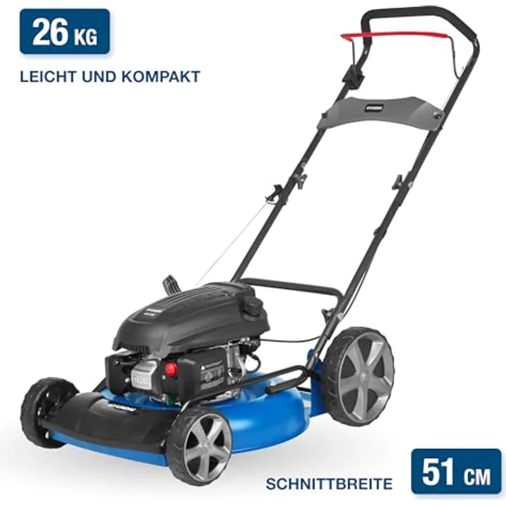 HYUNDAI Benzin-Rasenmäher LM5103G M, Mulchmäher mit 51 cm Schnittbreite, 3.9 PS, ohne Radantrieb – Bild 2