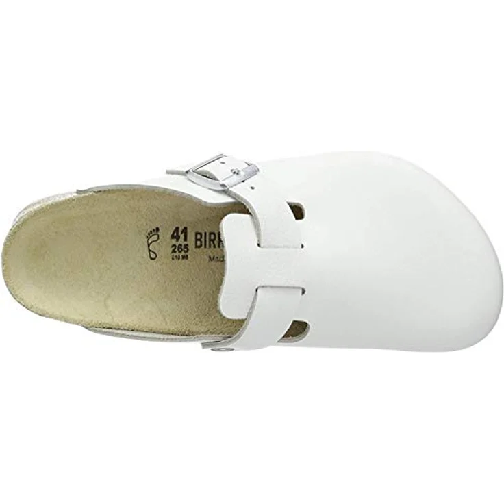 Birkenstock Clog Boston Super Grip, Sicherheitssandale aus Naturleder, weiß, anatomisches Kork-Latex-Fußbett, rutschhemmende Gummisohle, Größe 37 – Bild 5