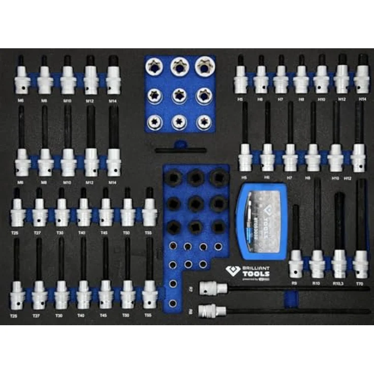 BRILLIANT TOOLS Werkstattwagen 7 Schubladen, bestückt mit 347 Profi-Werkzeugen, 470x770x975 mm – Bild 10