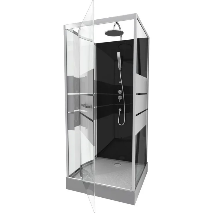 Marwell Komplettdusche Dusy, BxT: 70x70 cm, Einscheibensicherheitsglas, inkl. Armaturen, elegantes Design in edlem Silber