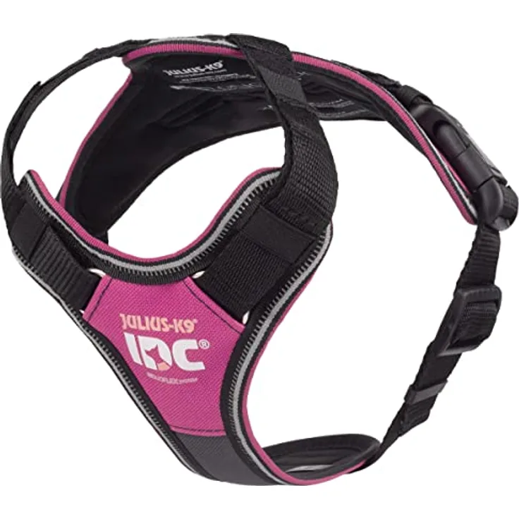 JULIUS K-9 IDC Longwalk Geschirr, Rosa-Grau, Größe XS - Bequemes Geschirr für lange Spaziergänge