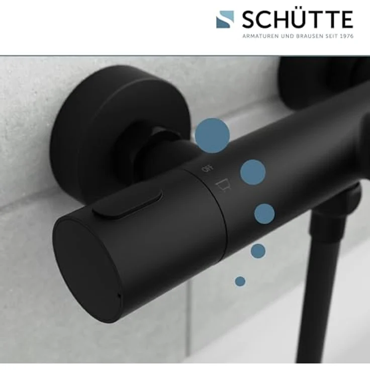 Schütte Thermostat Wannenfüllarmatur Los Angeles, Schwarz Matt, mit Eco-Stopp-Funktion und Sicherheitssperre bei 38°C – Bild 8
