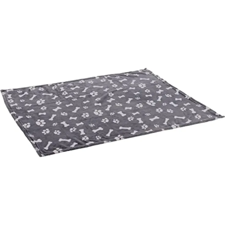 Flamingo Decke aus Fleece, Zuma Grau, Knochen/Pfoten, 70 x 100 cm