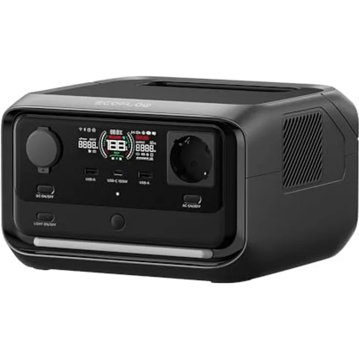 Ecoflow River 3 Plus, tragbare Powerstation mit 286 Wh Kapazität, erweiterbar und leise, Schwarz