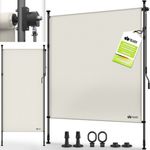 tillvex Klemmmarkise Senkrechtmarkise mit Handkurbel für Balkon ohne Bohren (Ausziehbar & Blickdicht, Wetterfest)