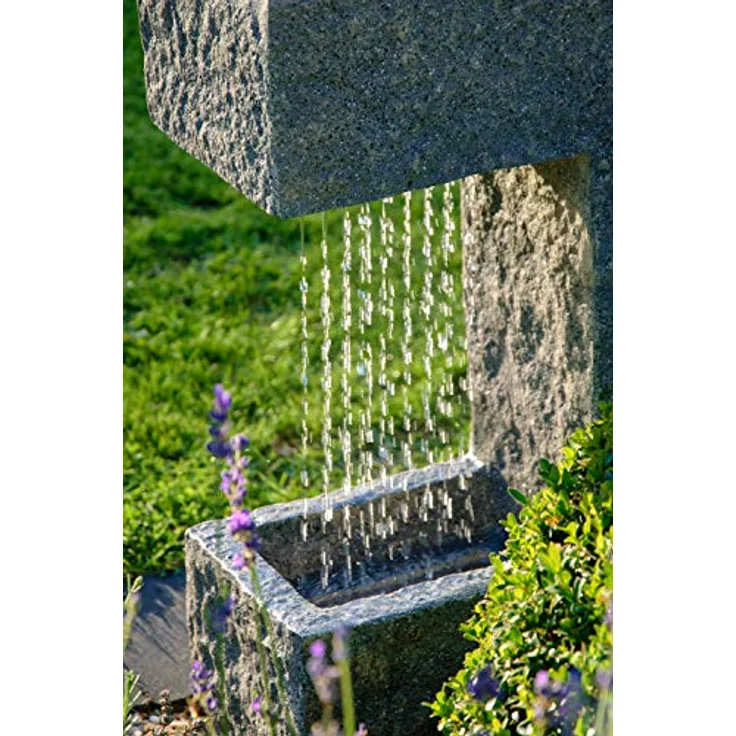 dobar® 96170e "Ceres Design Gartenbrunnen Groß | LED Beleuchtung | Outdoor Wasserfall Polyresin | Wasserspiel Kunststein | Springbrunnen für Garten/Terrasse/Balkon | 37,5 x 20,5 x 70 cm – Bild 4