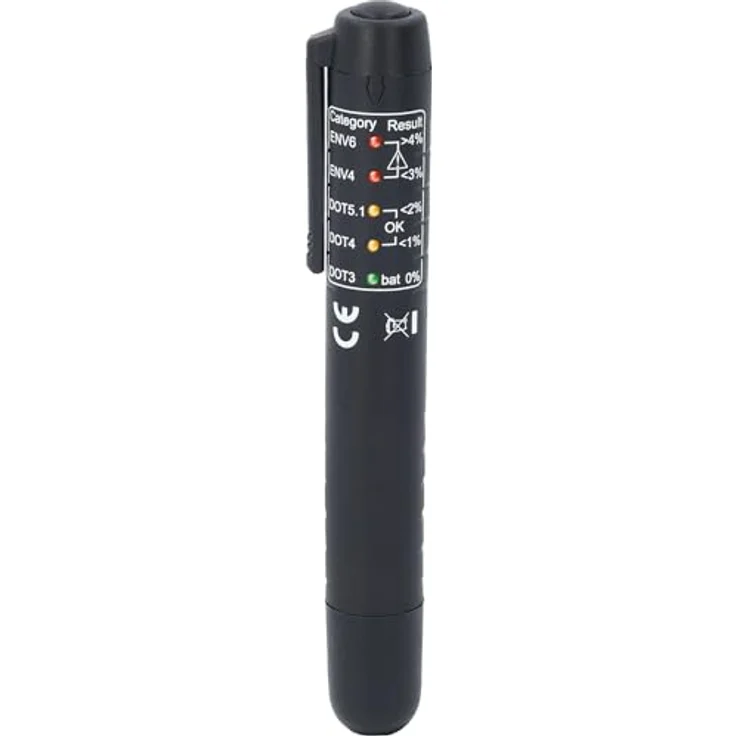 KSTOOLS Bremsflüssigkeitstester für DOT und ENV, handlicher Stift mit LED-Anzeige, spritzwassergeschützt und bruchfest, inkl. AAA Batterie – Bild 3