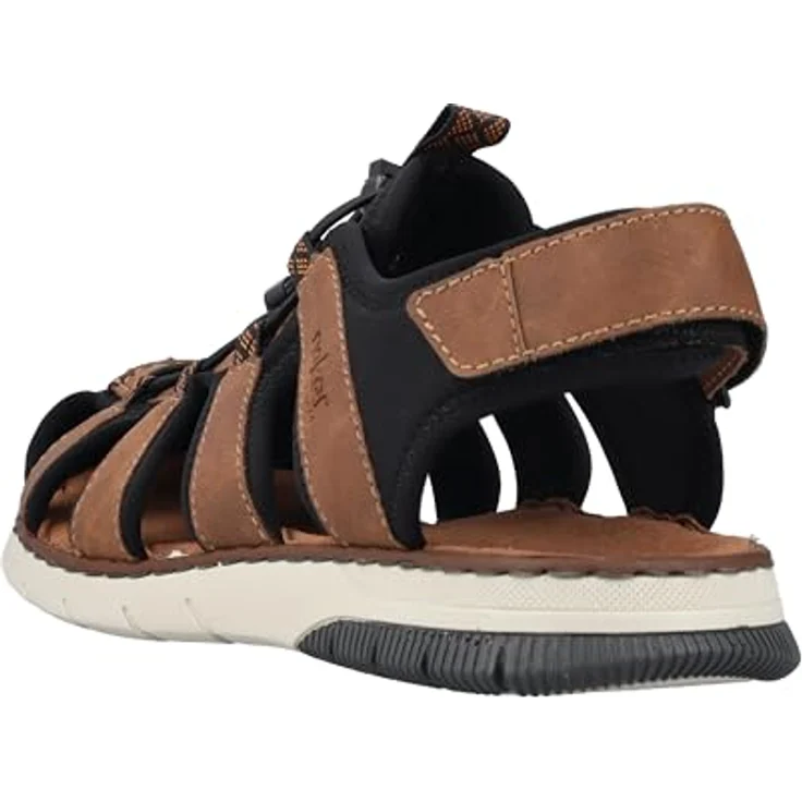 Rieker Sandale, Sommerschuh, Klettschuh, Freizeitsandale, geschlossener Zehenbereich, braun-schwarz – Bild 3