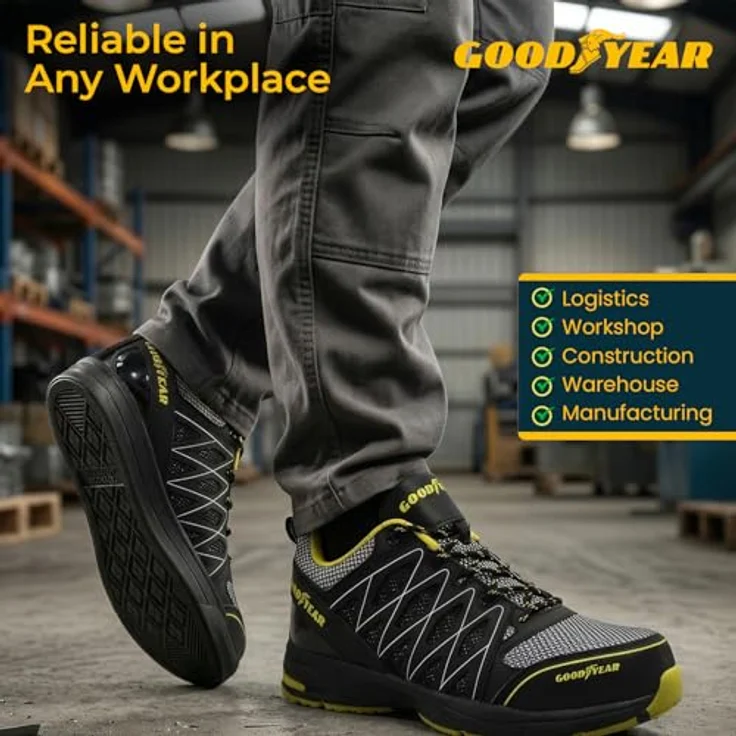 Goodyear GYSHU1502 Arbeitsschuh, sportlich mit antistatischer Strobelsohle, Mesh Obermaterial - Blau – Bild 8
