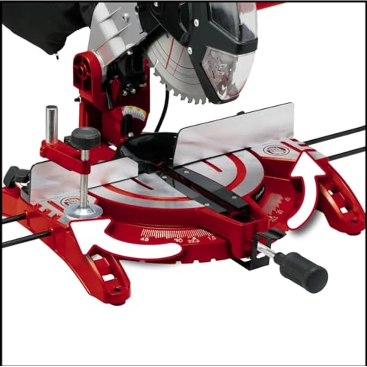 Einhell Kapp Gehrungssäge TC-MS 2513 L (1600 W, Sägeblatt Ø 250 mm, Schnittbreite 130 mm, schwenkbarer Sägekopf, Laser) – Bild 4