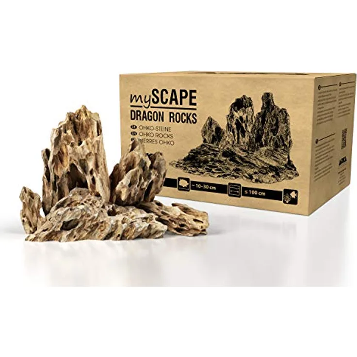 ARKA mySCAPE-Rocks Dragon | Drachenstein | Natur Aquarium Steine für einzigartige Aquascapes im Süßwasser Aquarium & Aufbauten in jedem Terrarium | Ca. 10-30 cm | Ideal zu bepflanzen, 10 kg, Braun