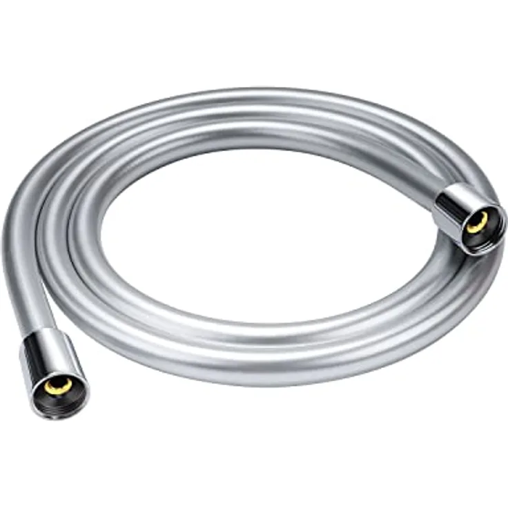Duschschlauch 1,6m- YEAUPE Brauseschlauch mit Verdrehschutz 160cm Standard 1/2" Anschluss,Flexibel & Knickfest, Trinkwassergeprüft & Druckgeprüft Silbrig, Silber