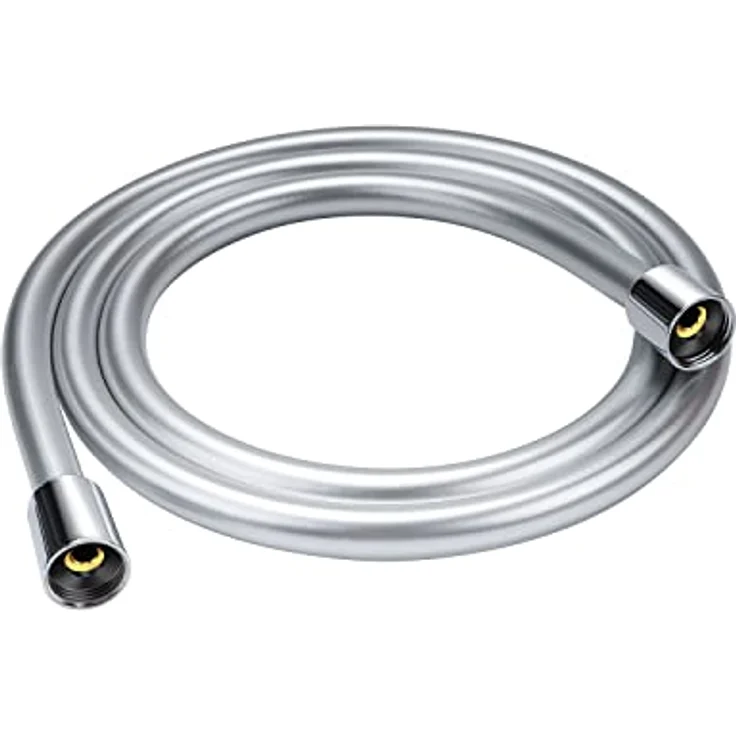 Duschschlauch 1,6m- YEAUPE Brauseschlauch mit Verdrehschutz 160cm Standard 1/2" Anschluss,Flexibel & Knickfest, Trinkwassergeprüft & Druckgeprüft Silbrig, Silber – Bild 1