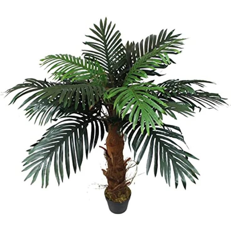 Künstliche Palme 100 cm wie echt Kunstpalme Kunstpflanze im Topf künstliche Pflanze Real-Touch Dekoration – Bild 3
