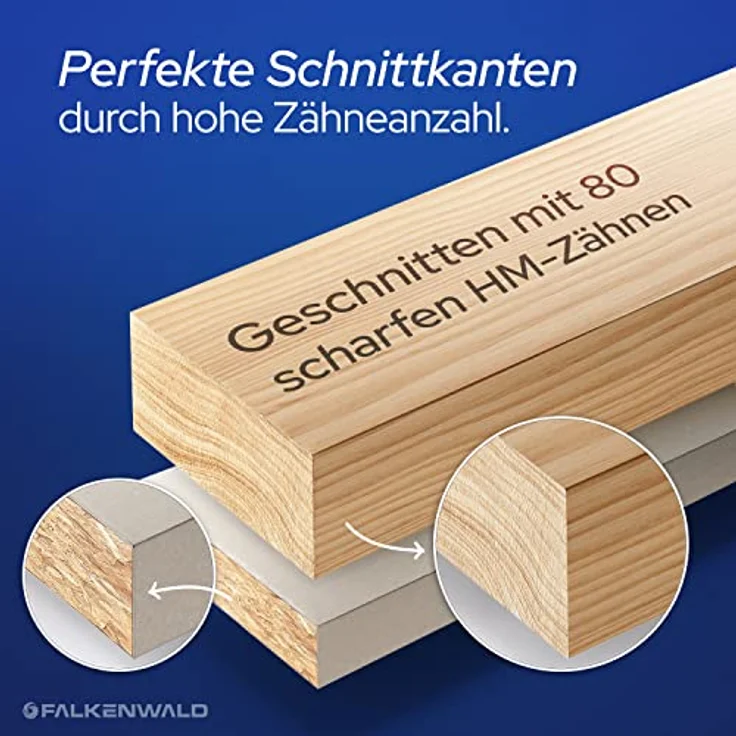 FALKENWALD ® Sägeblatt 254x30 für Holz, 80 HM Zähne, kompatibel mit Bosch GTS 10 XC & Metabo KGS 254 M, für feine und präzise Schnitte – Bild 3