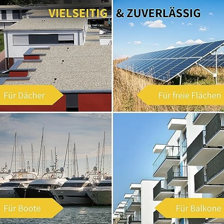 Avoltik Solarpanel Halterung für viele Solarpanel-Größen aus robustem Aluminium inkl. Montageset I Solarmodul Halterung mit verstellbarem Winkel 0°-60° – Bild 4