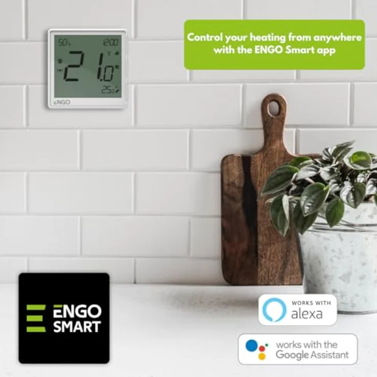 ENGO E-ONE Wireless Smart Thermostat, WiFi programmierbar, ZigBee 3.0, Fußbodenheizung, Alexa-kompatibel, Weiß EONE-BATW – Bild 5
