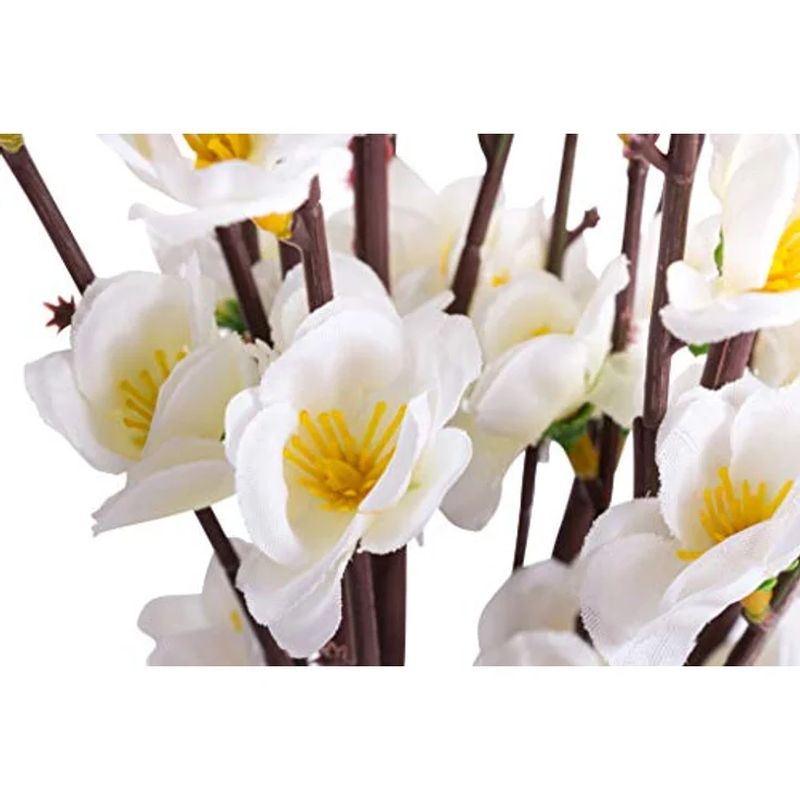 Botanic-Haus Kunstblume Frühlingsblütenbusch, 80 cm hohe Kunstpflanze mit naturgetreuer Verarbeitung und biegsamem Draht – Bild 2