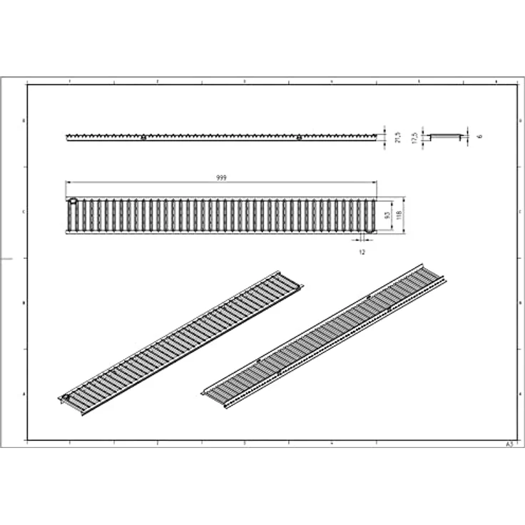 ACO Self Hexaline 2.0 Rinnenkörper inkl. Stegrost Stahl verzinkt 1000 mm – Bild 3